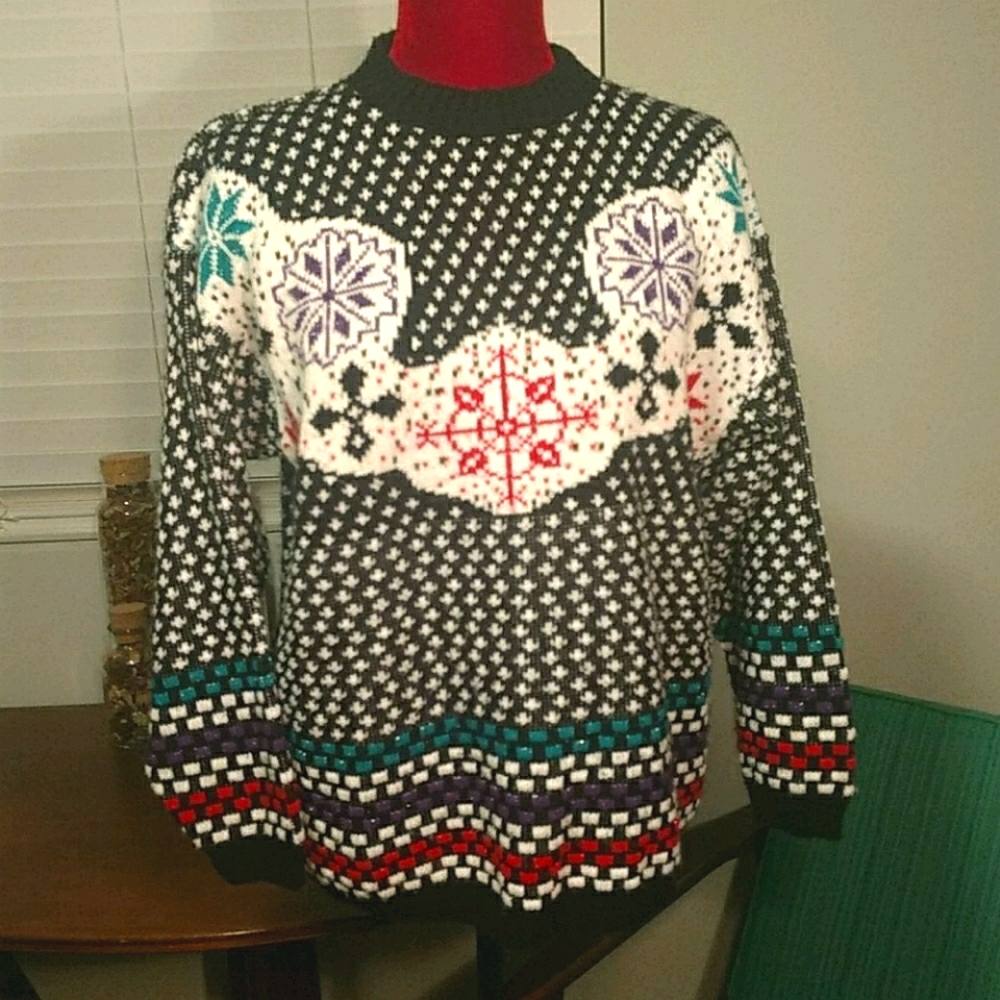 Vintage JJ Browne Snowflake Christmas Sweater